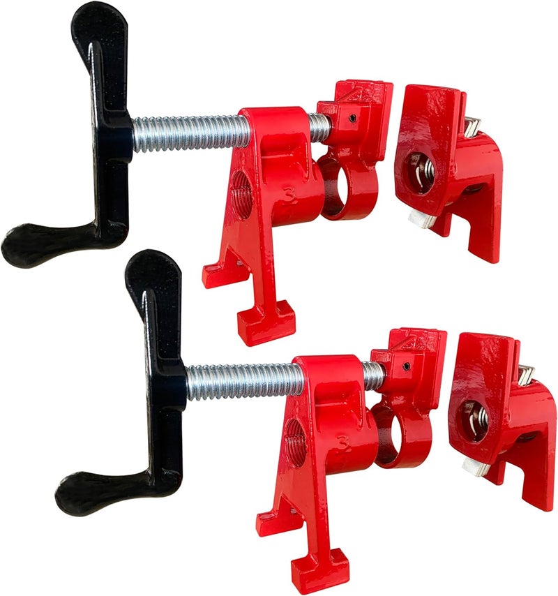 HimaPro 2-Pack 3/4 Inch H-Style Professional Pipe Clamp Set - Designed For Woodworking, Carpentry, Home Improvement, and DIY Jobs - Image 1